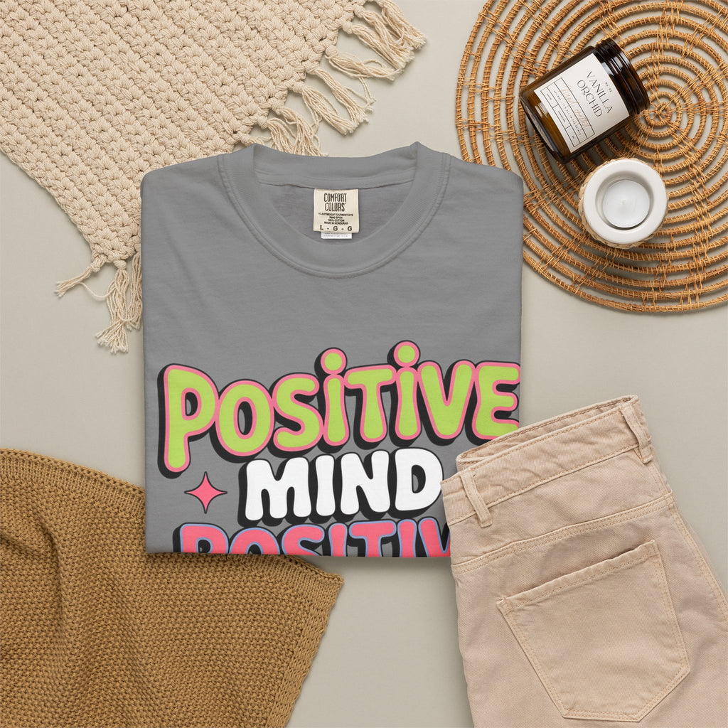 Positive Mind Positive Vibes Positive Life T-Shirt — Retro Smile Graphic Tee