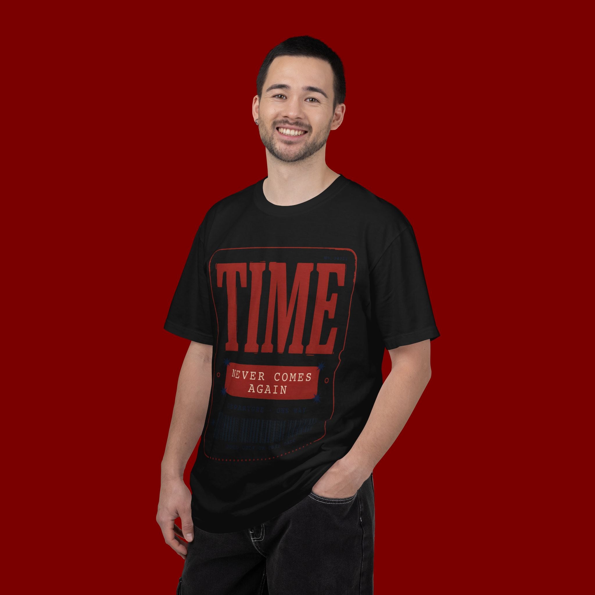TIME Never Comes Again T-Shirt — Vintage Ticket Graphic Tee