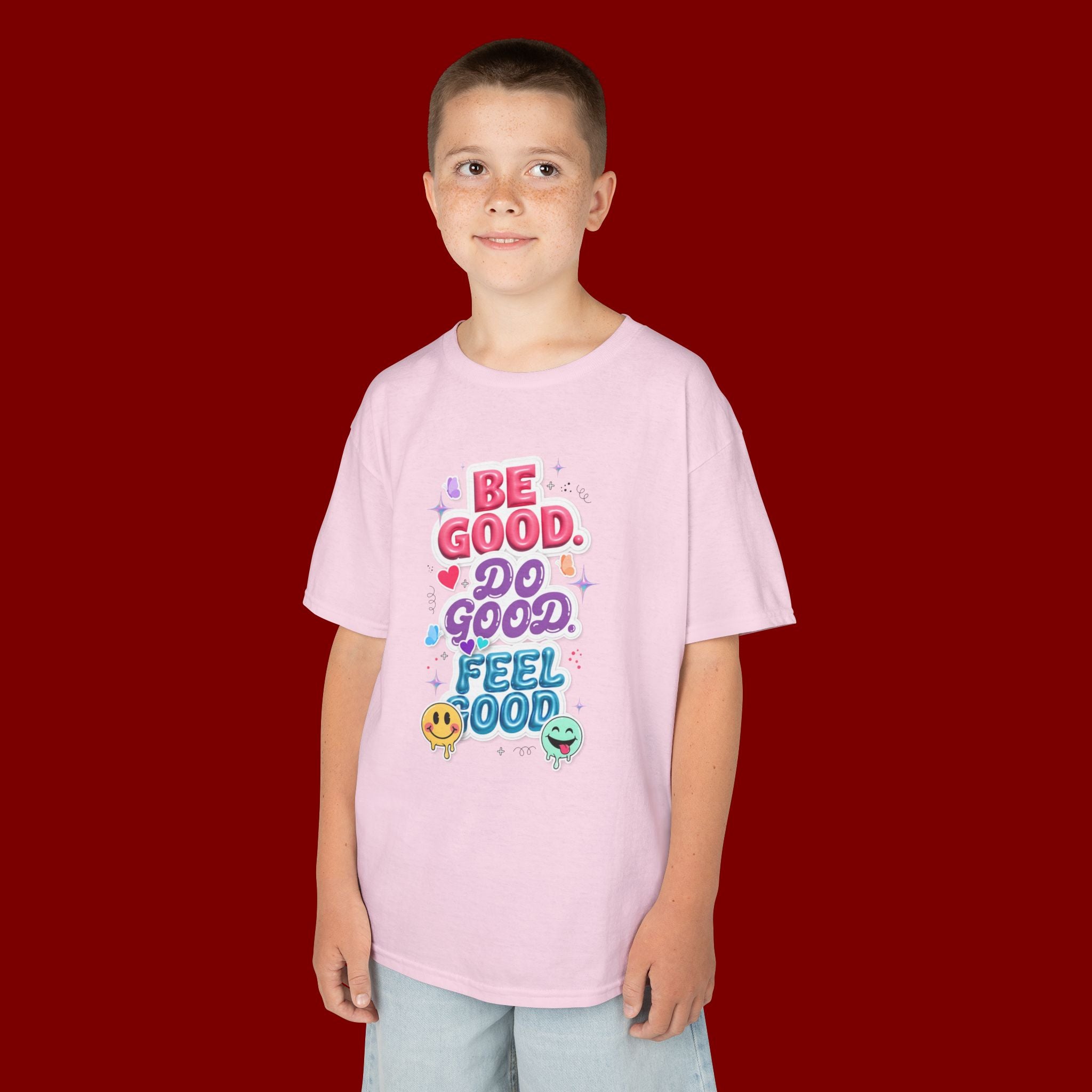Kids Tee — "Be Good, Do Good, Feel Good" Positive Message Shirt