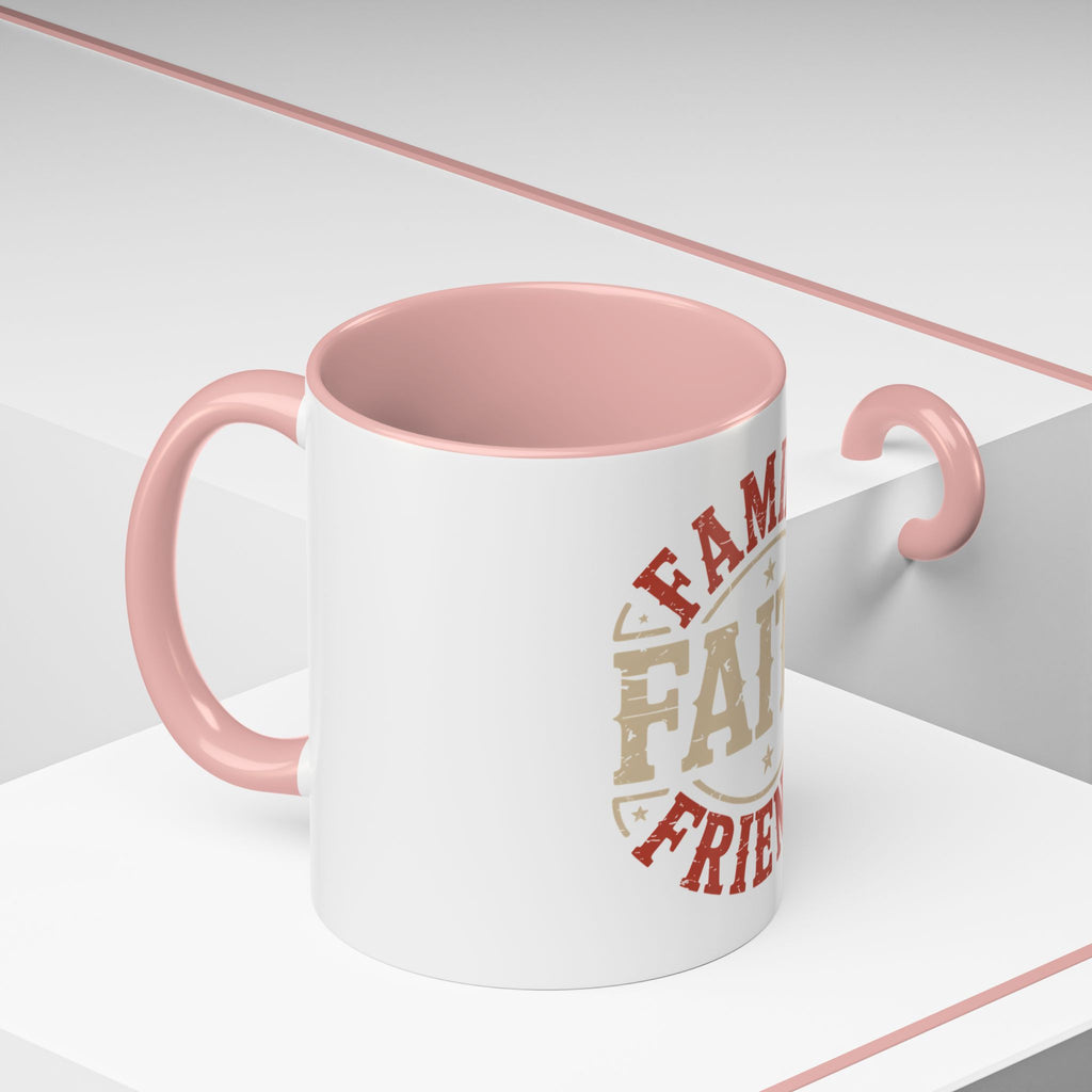 Faith Family Friends Accent Coffee Mug – Inspirational Religious Gift (11/15oz)