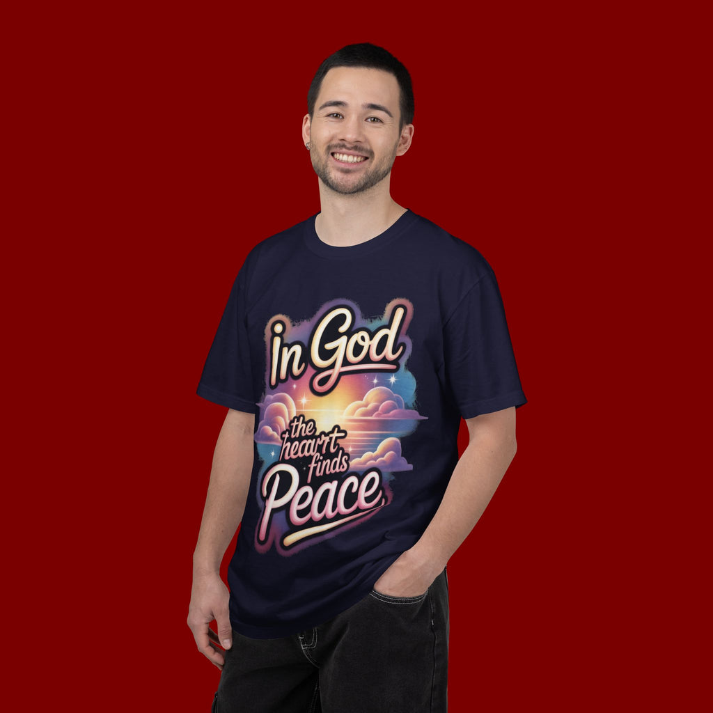 T-Shirt — “In God the Heart Finds Peace” Religious Faith Tee