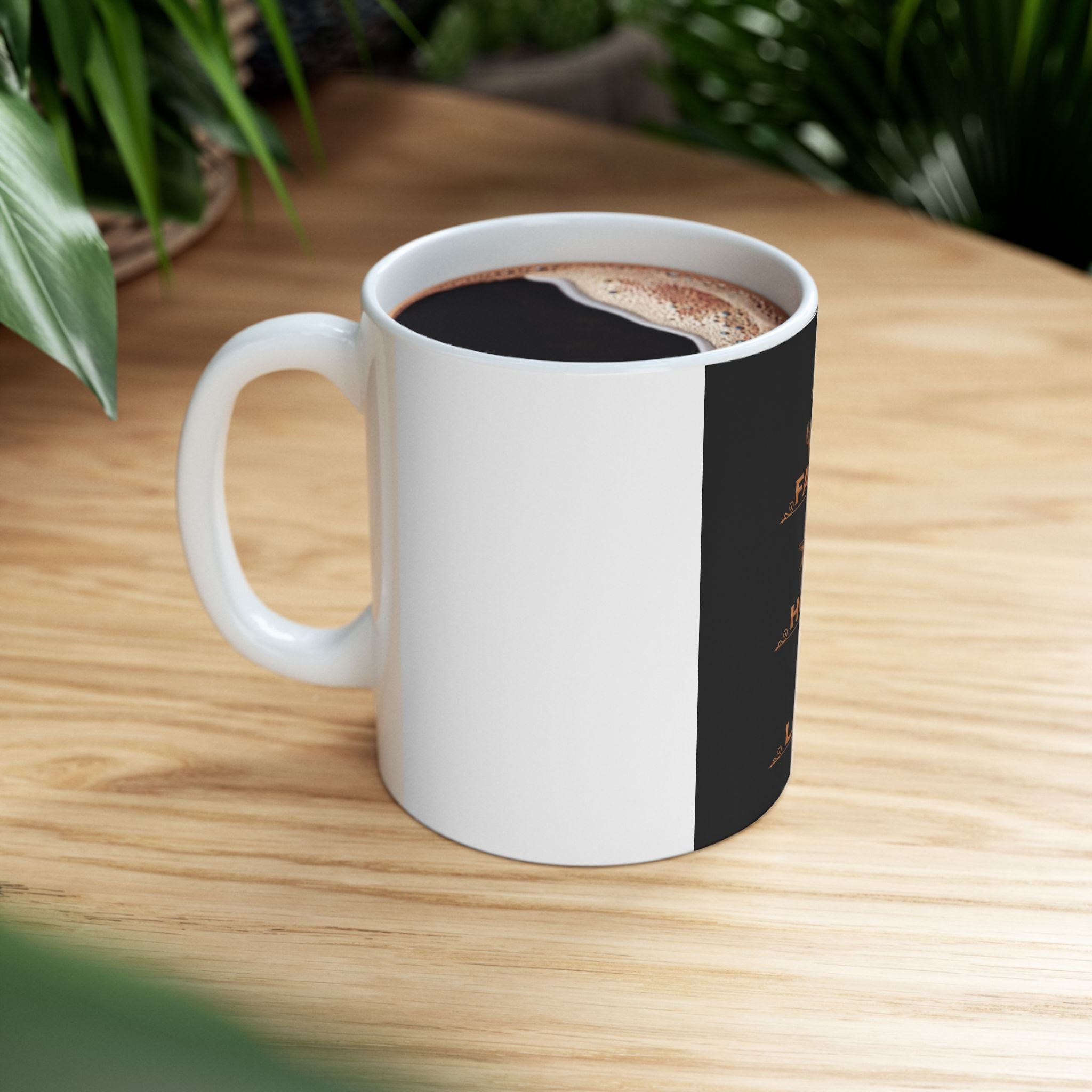 Faith Hope Love Ceramic Mug — Inspirational Religious Coffee Cup (11oz/15oz)