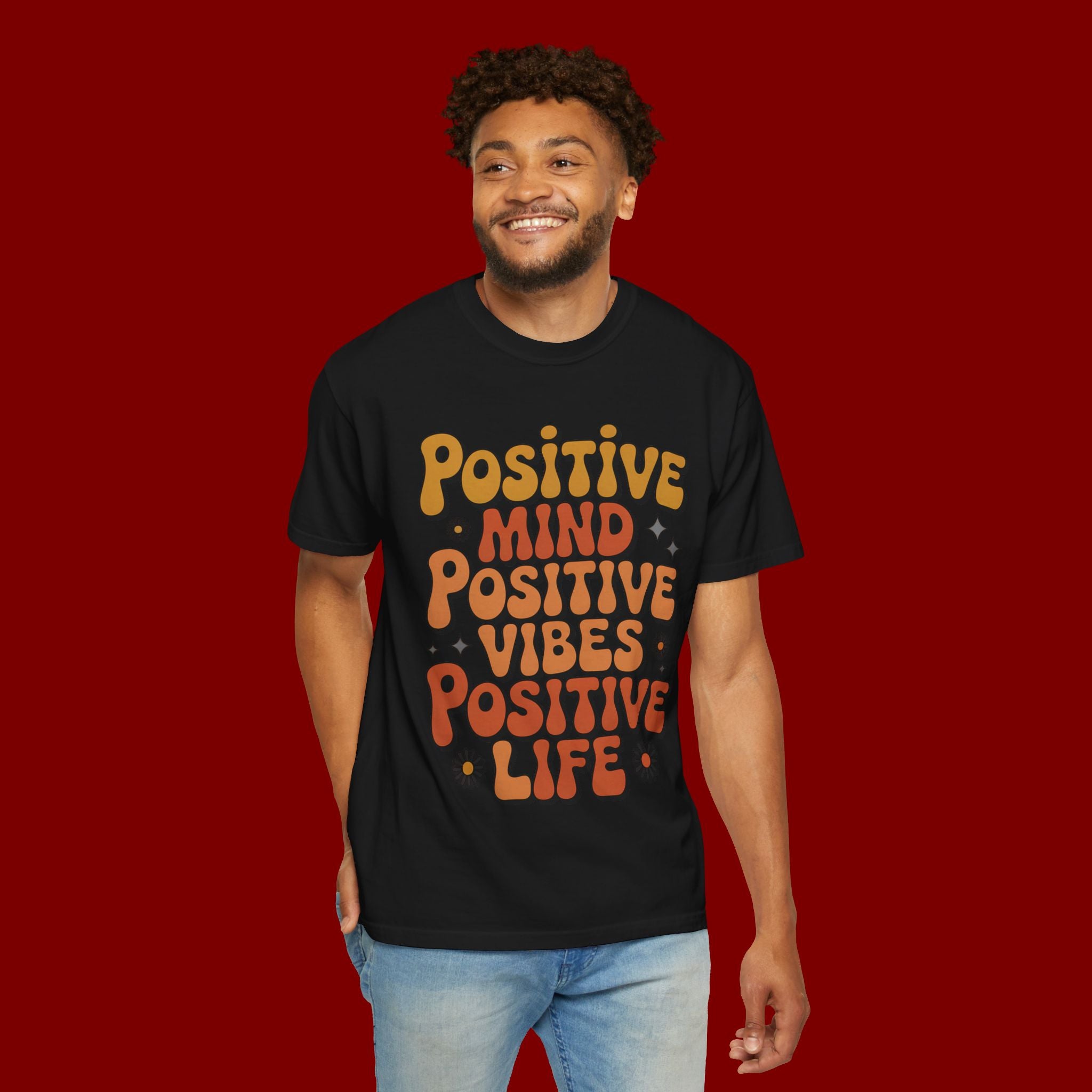 Positive Mind Positive Vibes Positive Life T-Shirt — Retro Daisy Graphic Tee