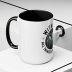 With God All Things Are Possible Accent Coffee Mug — Inspirational Faith Mountain Mug (11/15oz)