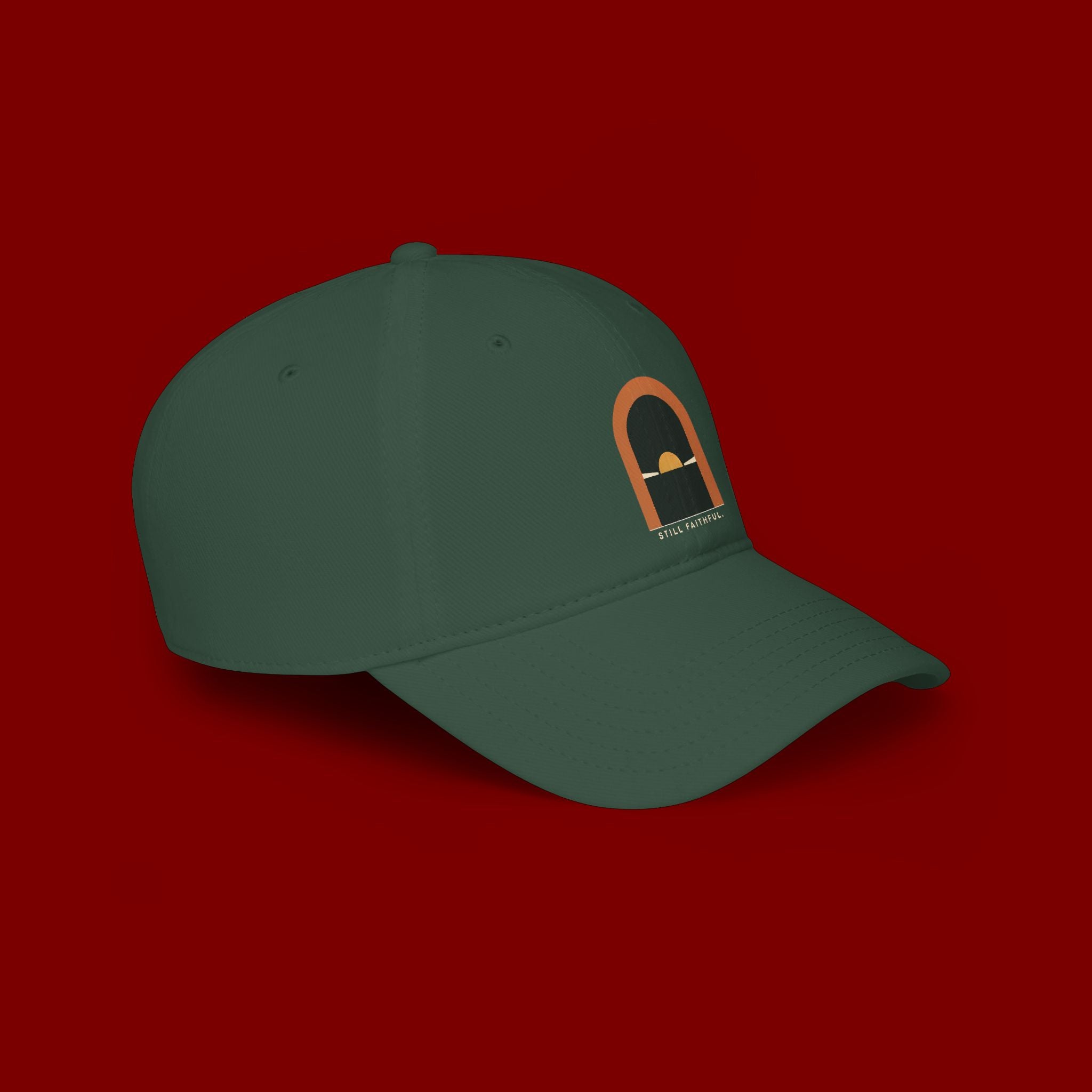Lighthouse Sunset Cap — "Trust God" Embroidered Low Profile Baseball Hat