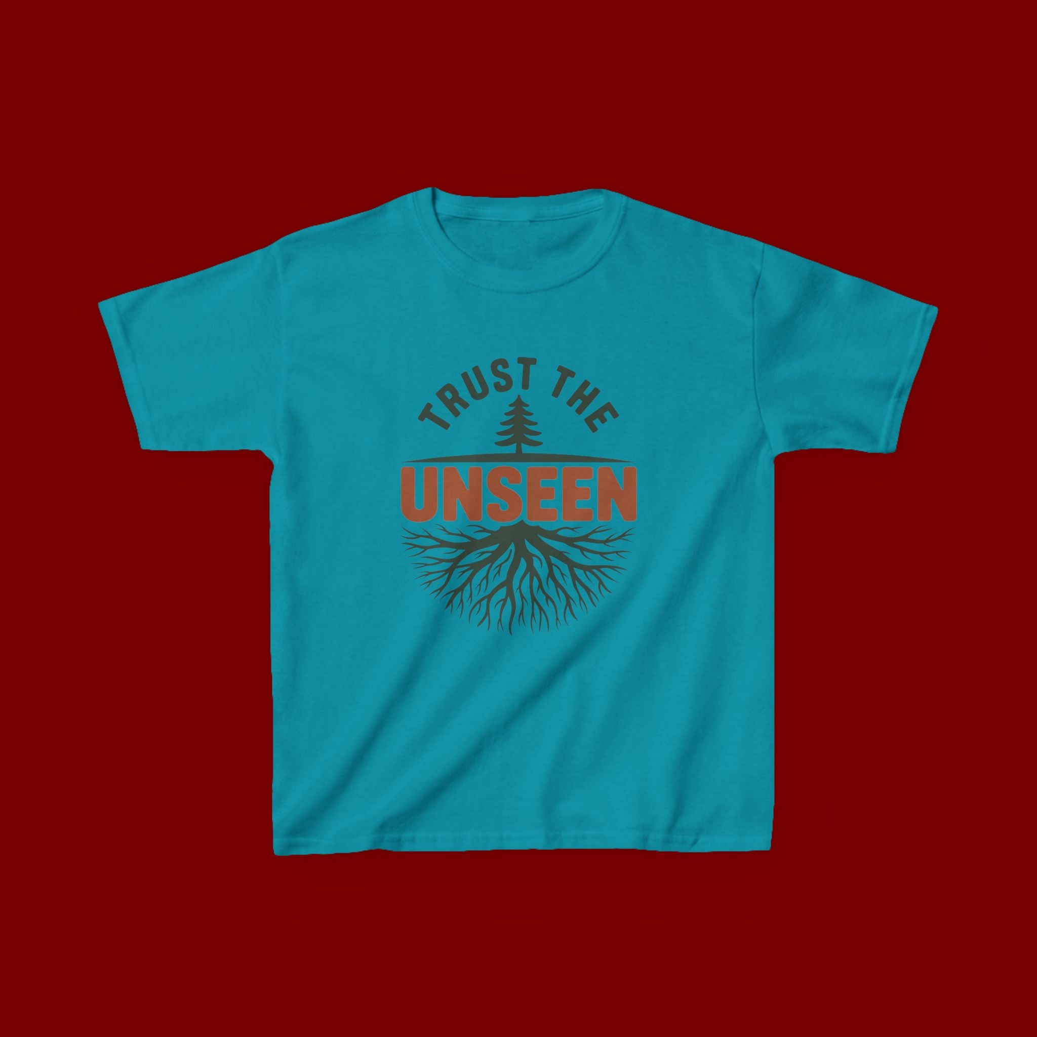 Kids T‑Shirt — "Trust the Unseen" Tree & Roots Inspirational Graphic