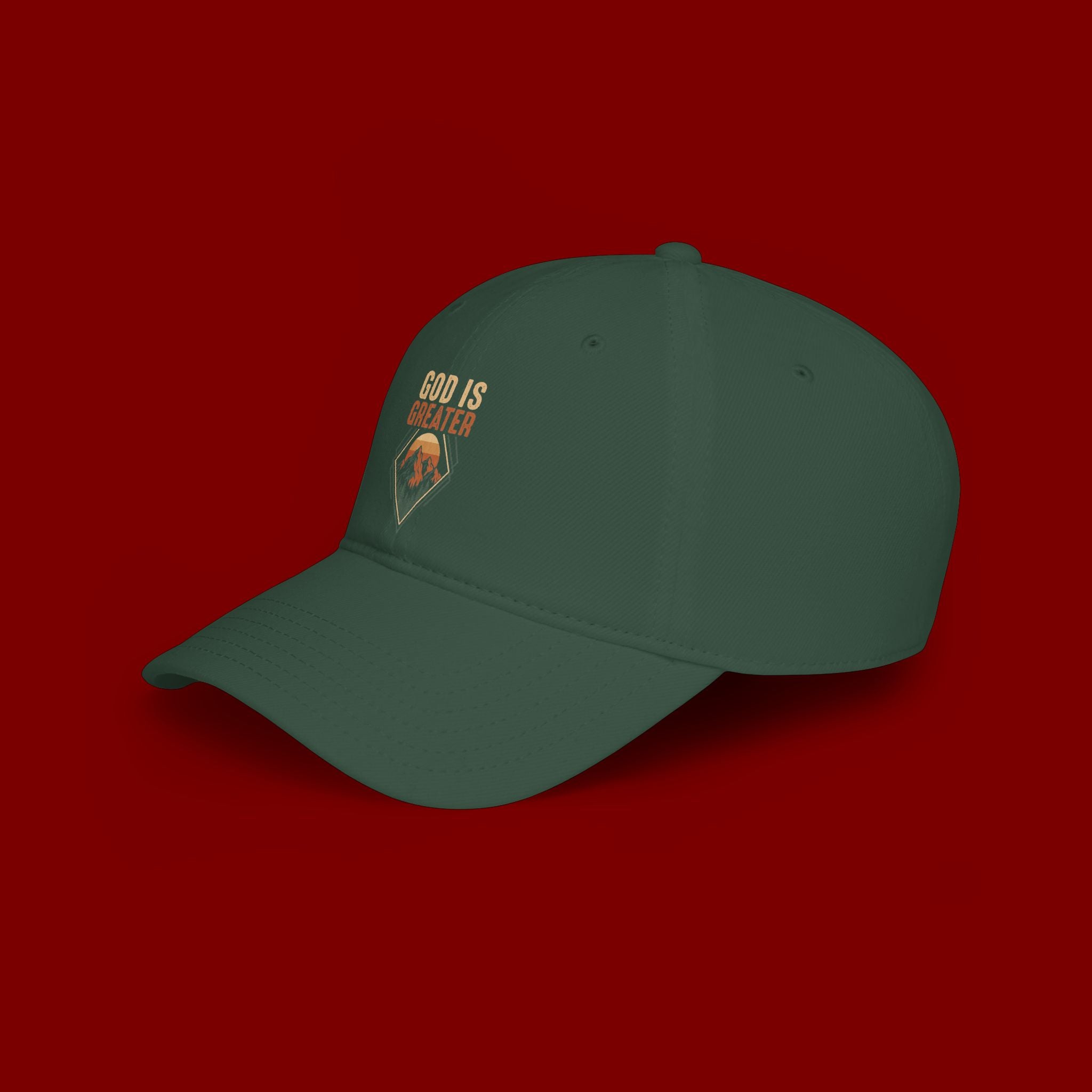 God Is Greater Embroidered Baseball Cap — Faith Inspirational Hat