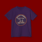 Kids Tee — "God Is My Strength and Power" Anvil & Anvil-Forge Christian Youth Shirt