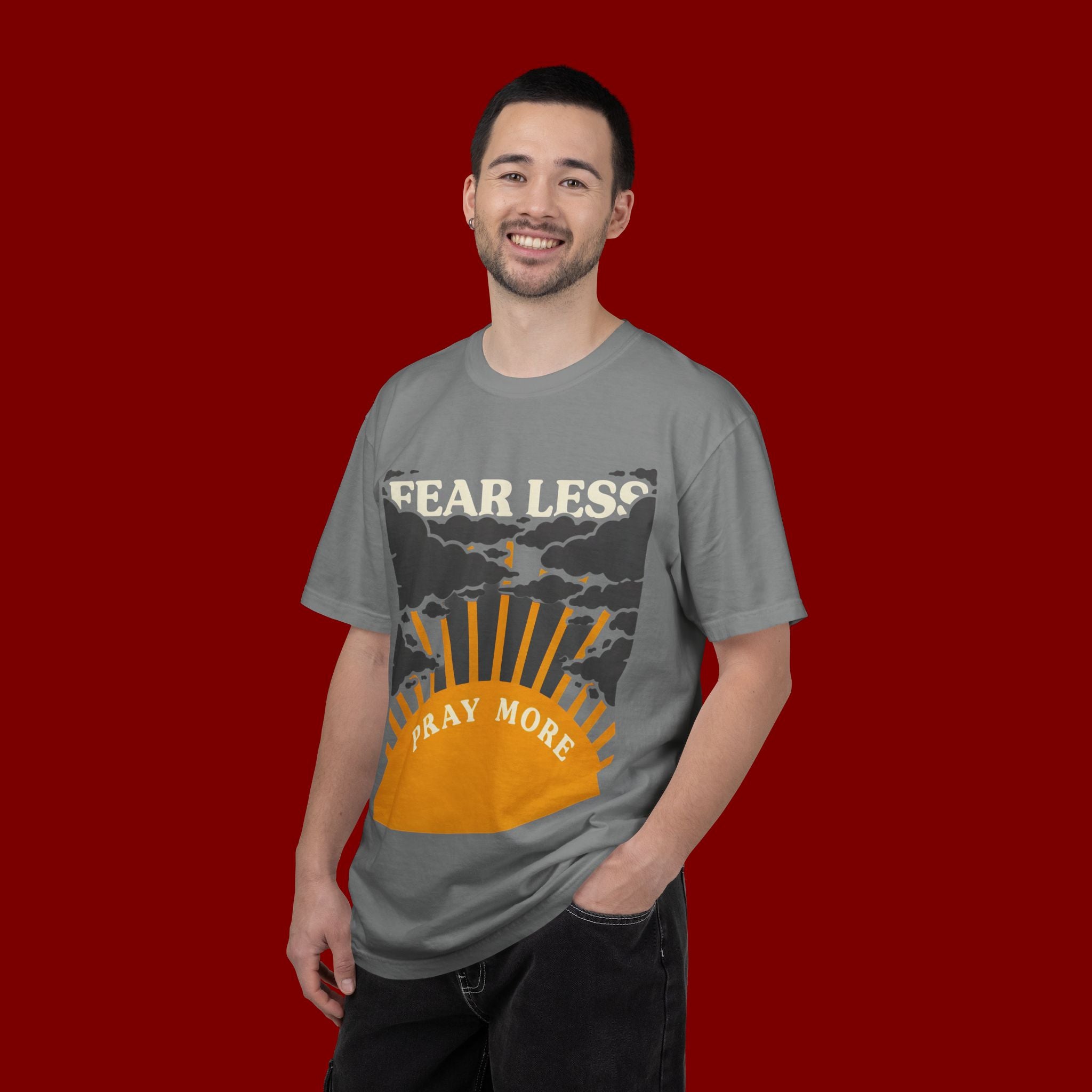 Fear Less Pray More T-Shirt — Inspirational Christian Graphic Tee