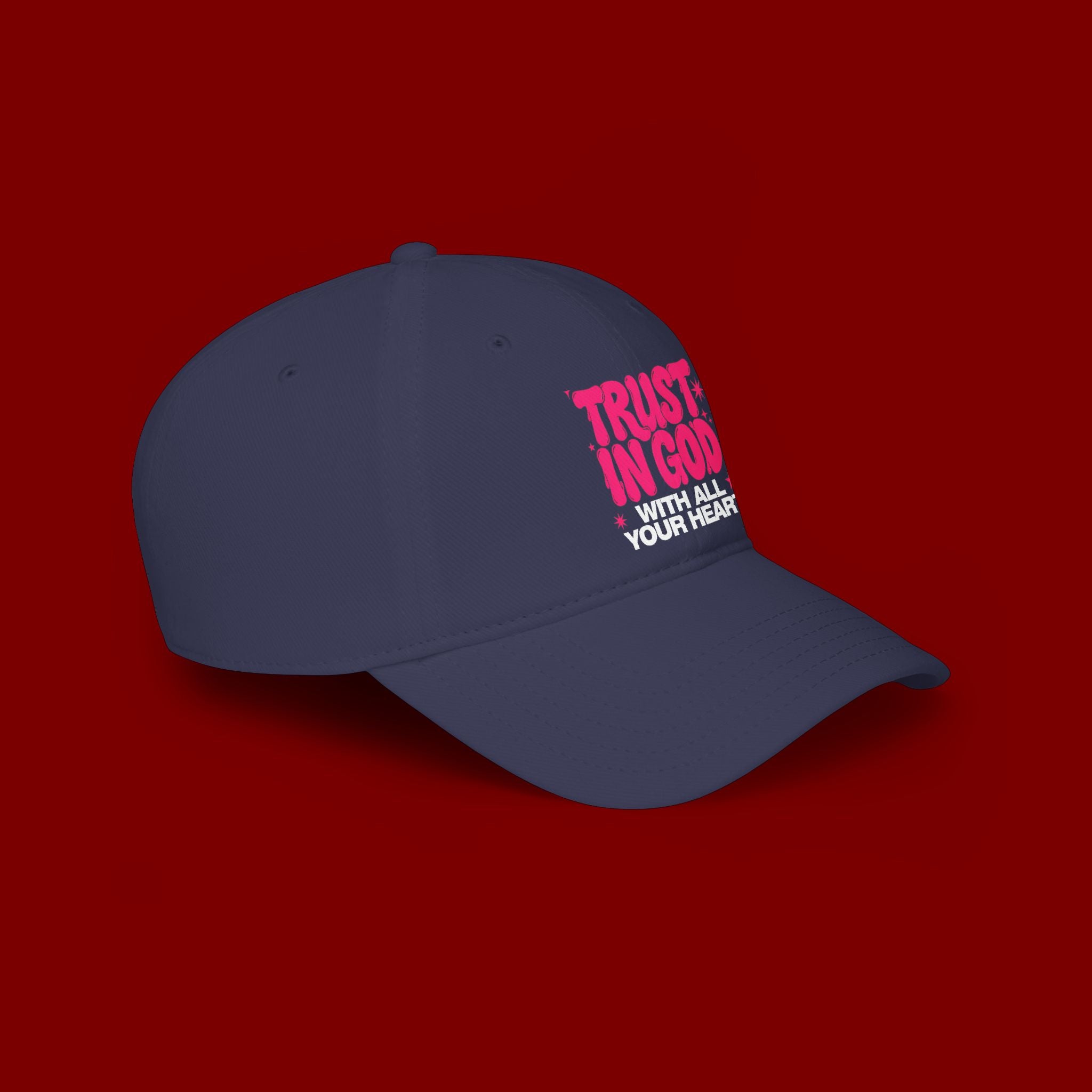 Trust In God Baseball Cap — Faith Hat with “Trust in God with All Your Heart”