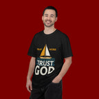 Trust God Sailboat T-Shirt — Pray Work Inspirational Christian Tee