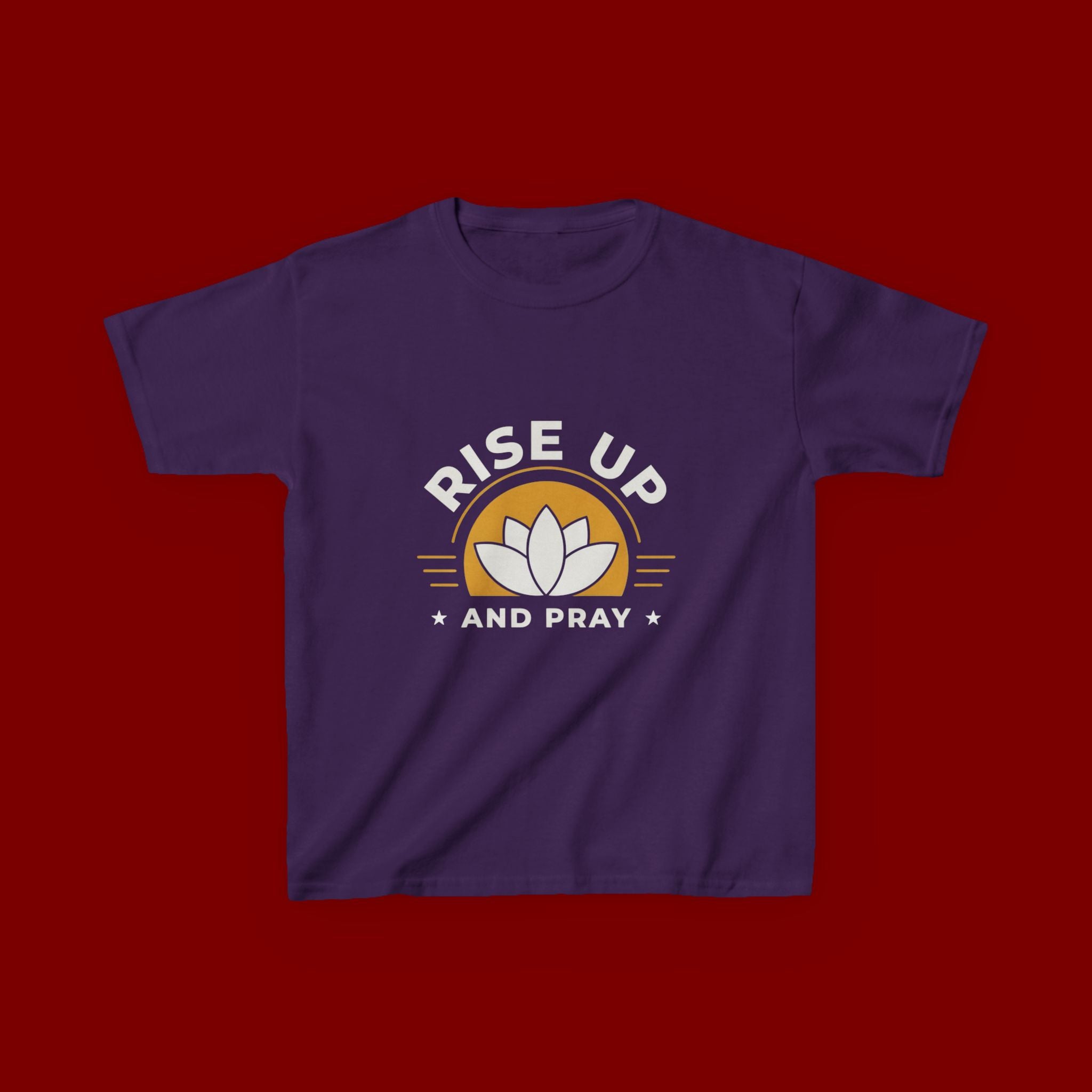 Kids T-Shirt - "Rise Up and Pray" Inspirational Christian Tee for Children