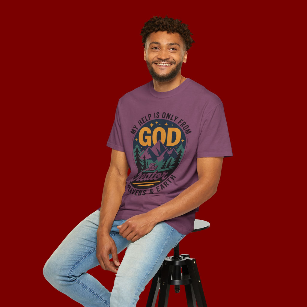 God The Creator T-Shirt — My Help Is Only From God Christian Mountain Faith Tee