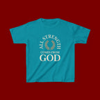 Kids T-Shirt – "All Strength Comes From God" Faith Tee for Boys & Girls