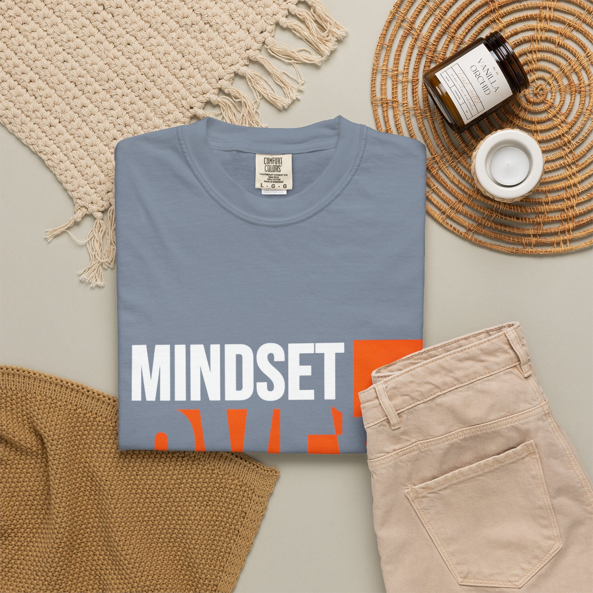 OVER Block Graphic T-Shirt — Bold Orange Minimalist Tee