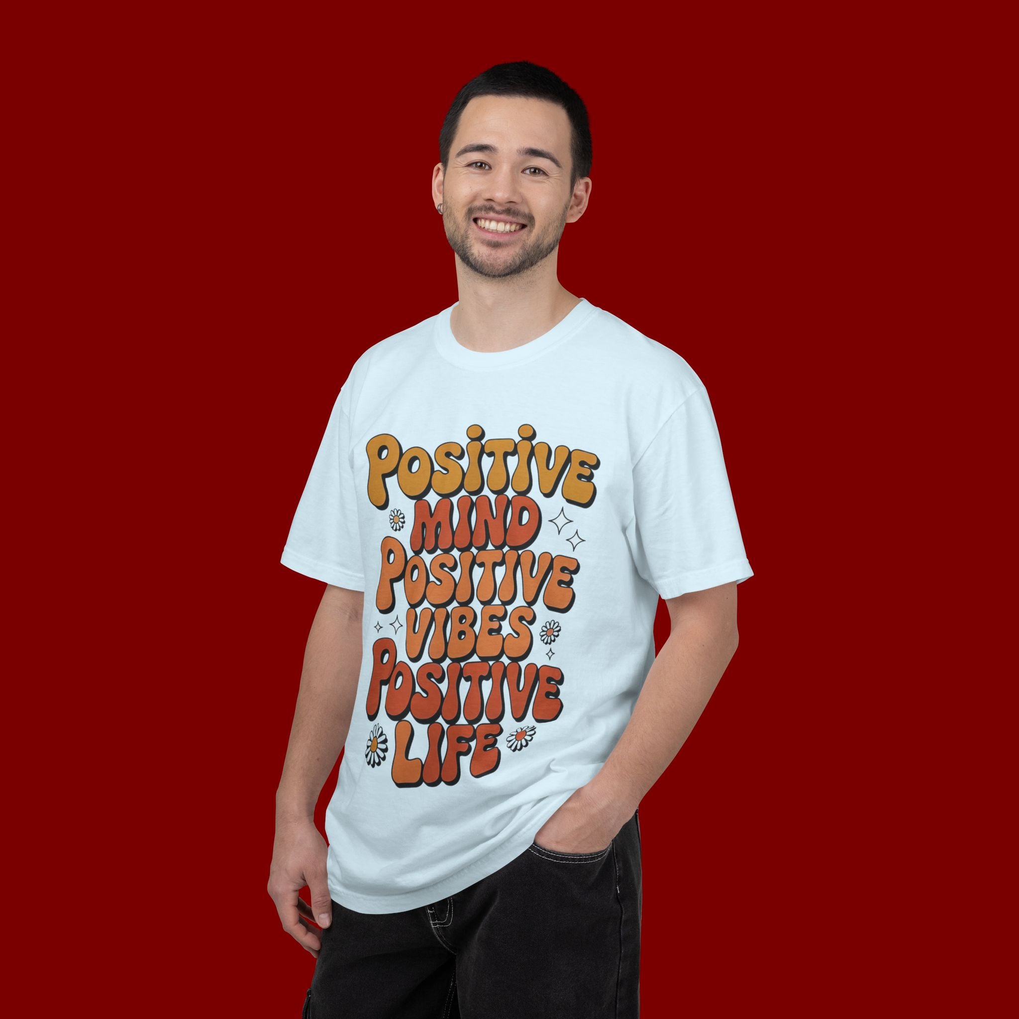 Positive Mind Positive Vibes Positive Life T-Shirt — Retro Daisy Graphic Tee