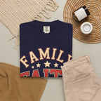 Family Faith Friends T-Shirt — Patriotic American Flag Tee