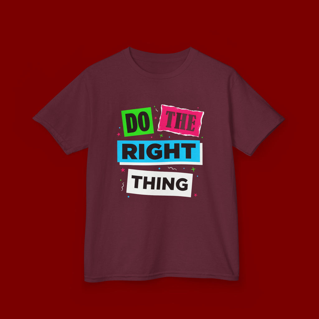 Kids Tee - "Do The Right Thing" Bold Colorblock Graphic