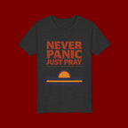 Youth Tee — "Never Panic Just Pray" Retro Sunset Kids T-Shirt