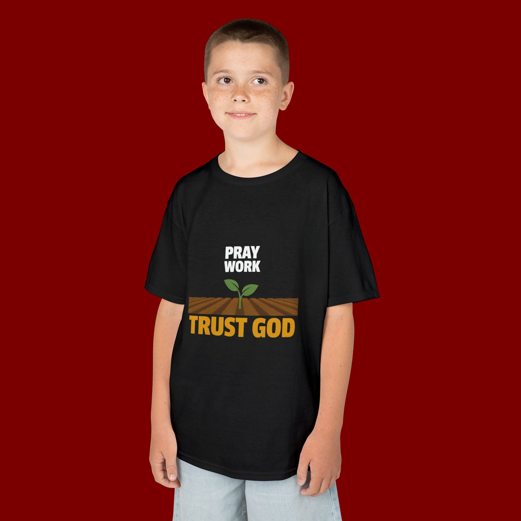 Kids Tee — "Trust God" Sprout Graphic