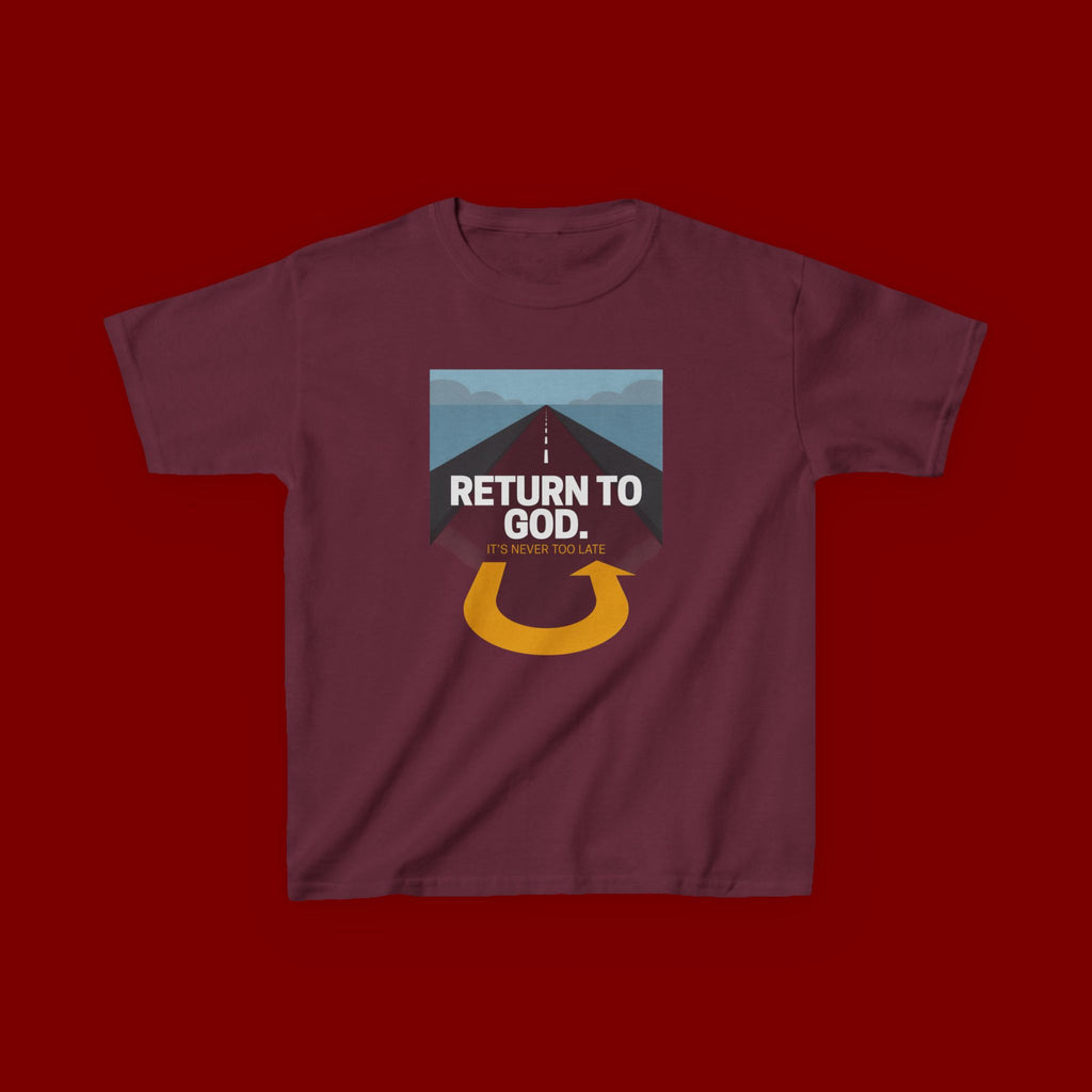 Kids Tee - "Return to God" Roadway Graphic Religious Youth Shirt