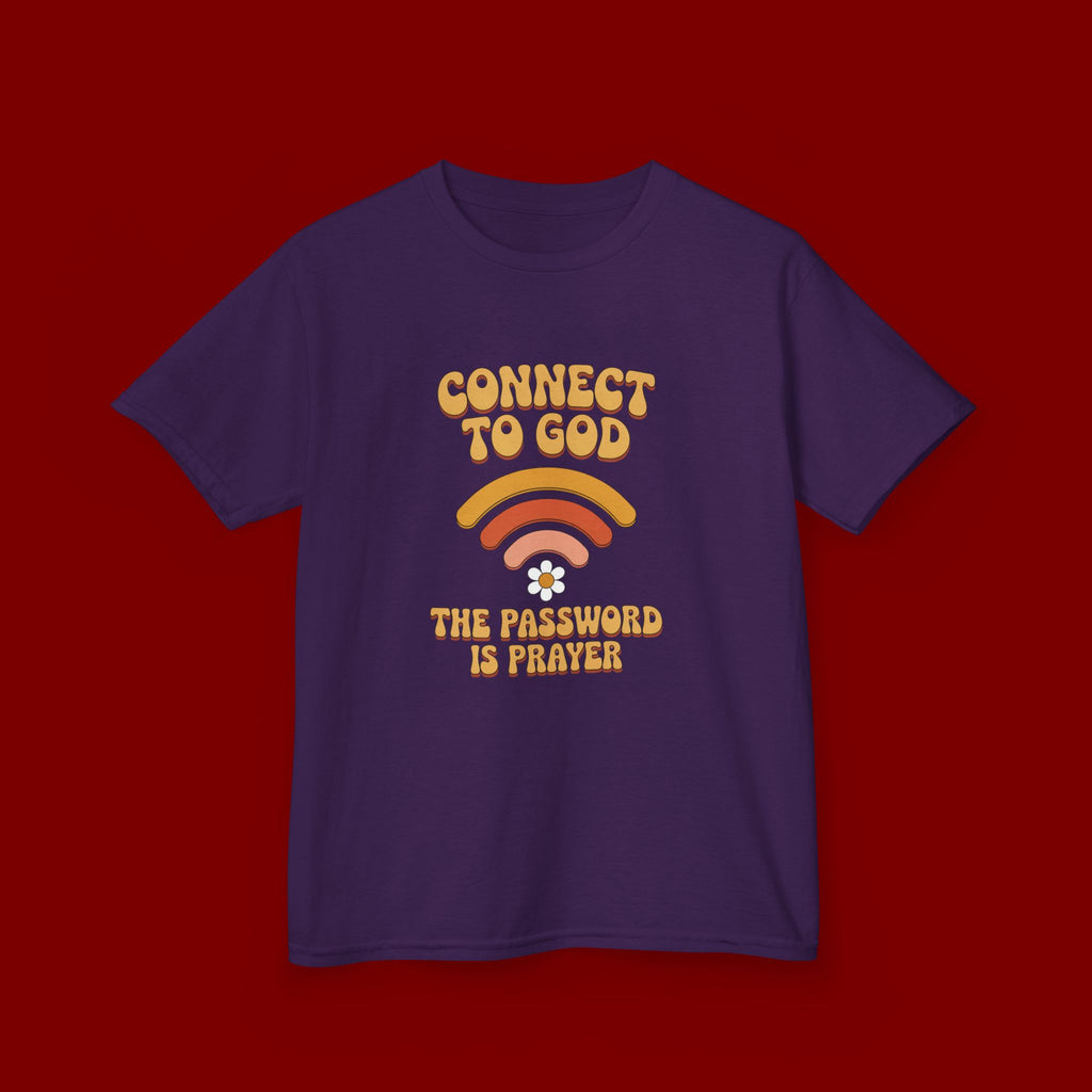 Kids Tee - "Connect to God" WiFi Prayer Graphic Shirt