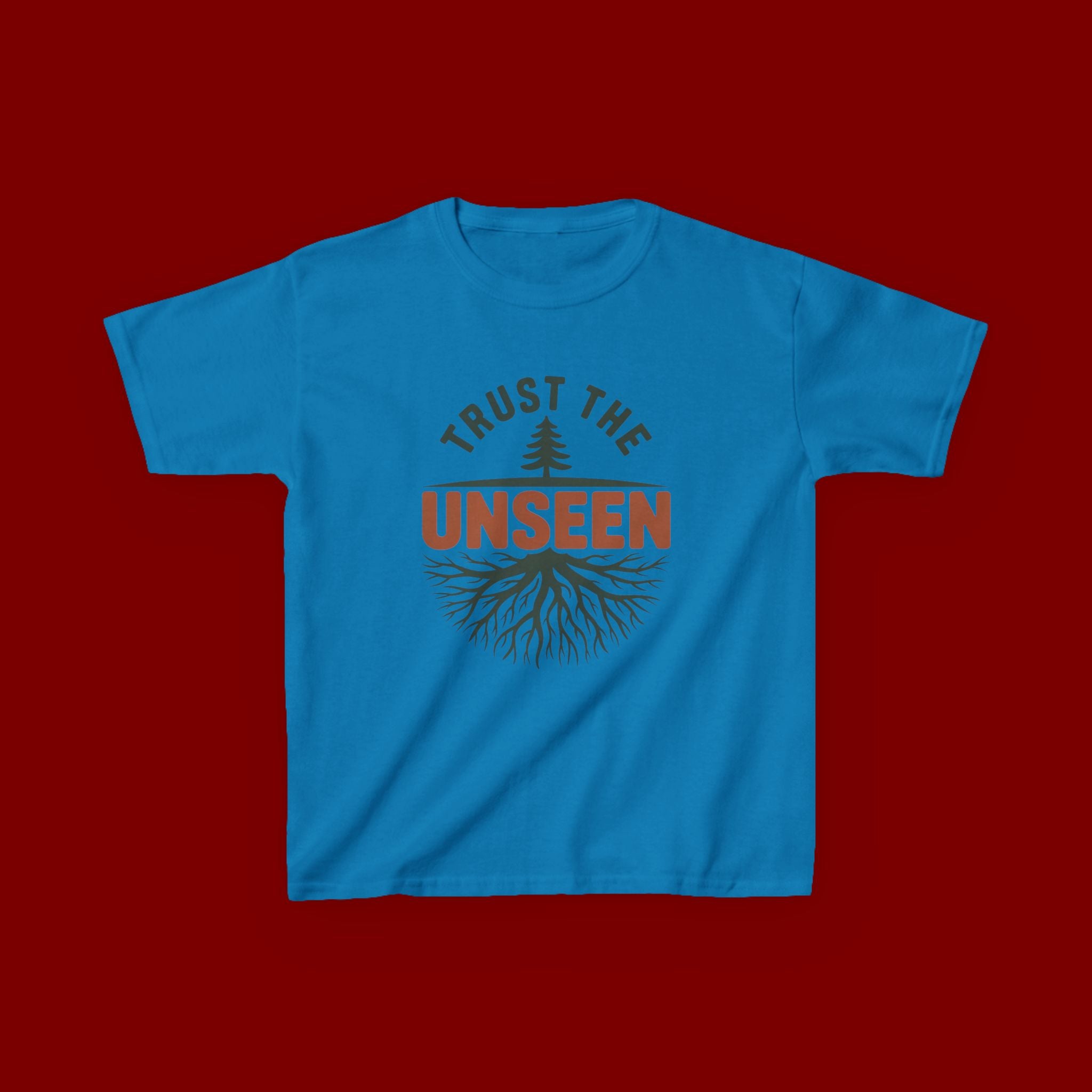 Kids T‑Shirt — "Trust the Unseen" Tree & Roots Inspirational Graphic