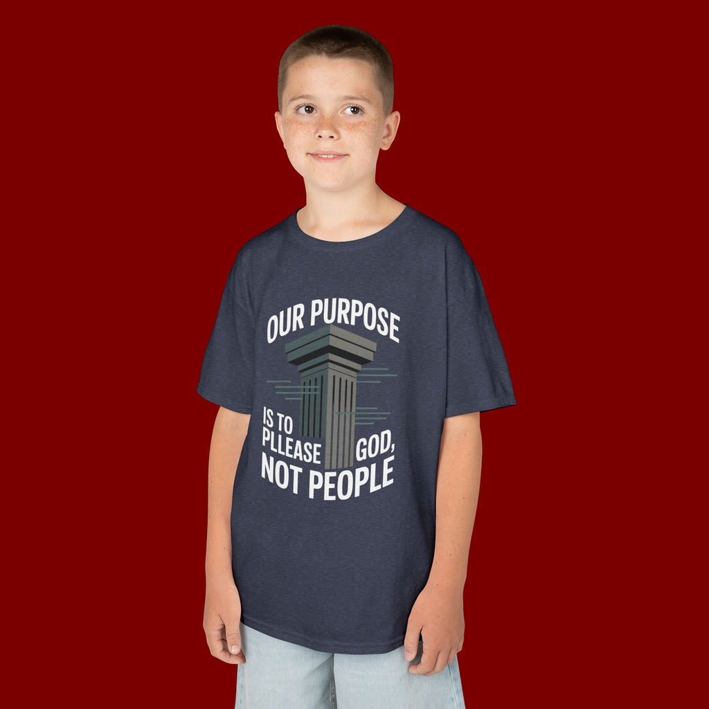 Kids T-Shirt — "Our Purpose Is To Please God, Not People" Faith Graphic Tee