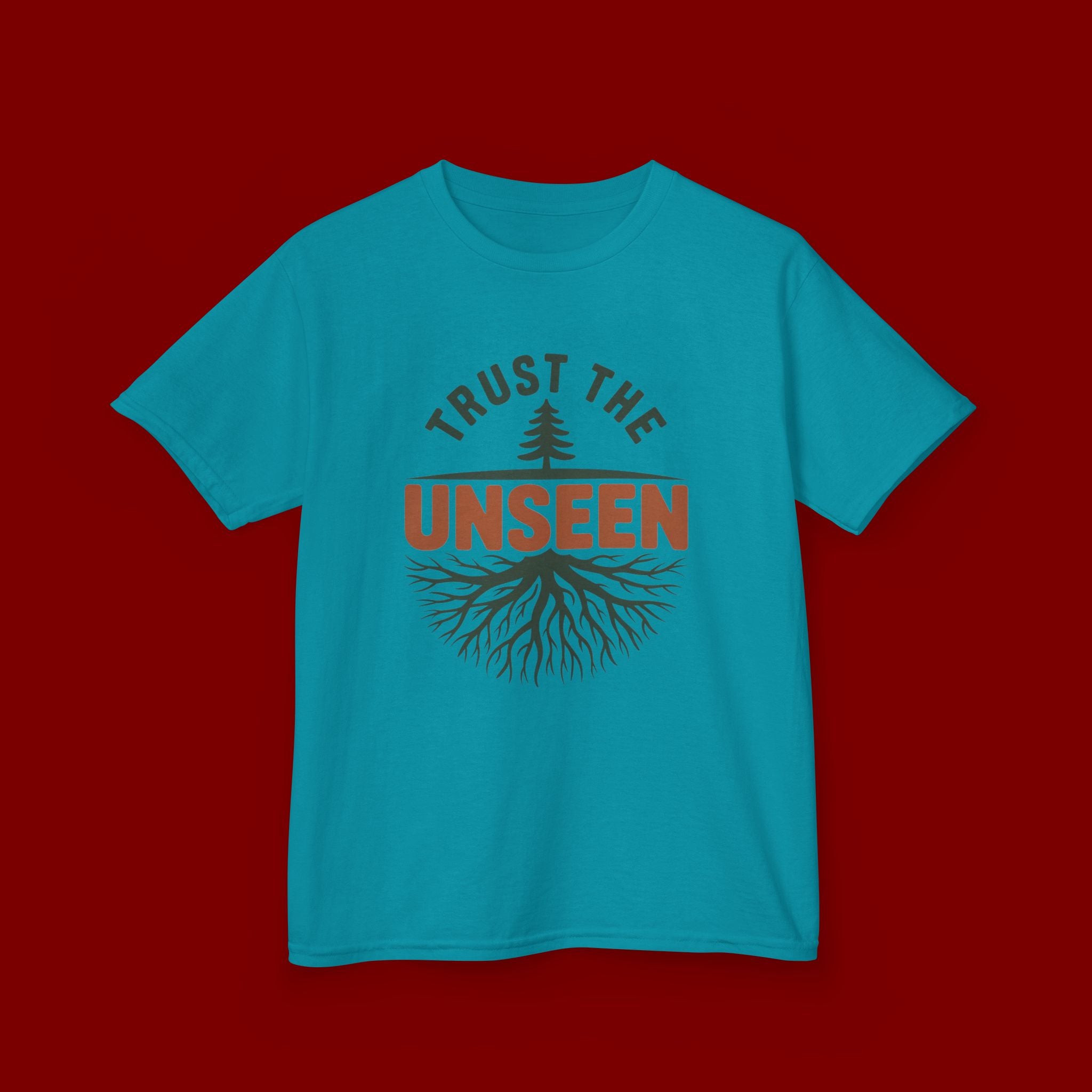 Kids T‑Shirt — "Trust the Unseen" Tree & Roots Inspirational Graphic