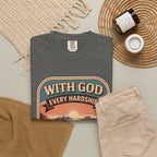 Scripture Comfort T-Shirt — "With God Every Hardship Brings Ease" Christian Faith Tee