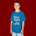 Kids Tee — "Have Faith in God" Floral Christian Youth T‑Shirt