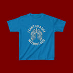 Kids T-Shirt – "I Can't Go a Day Without God" Floral Lungs Christian Tee