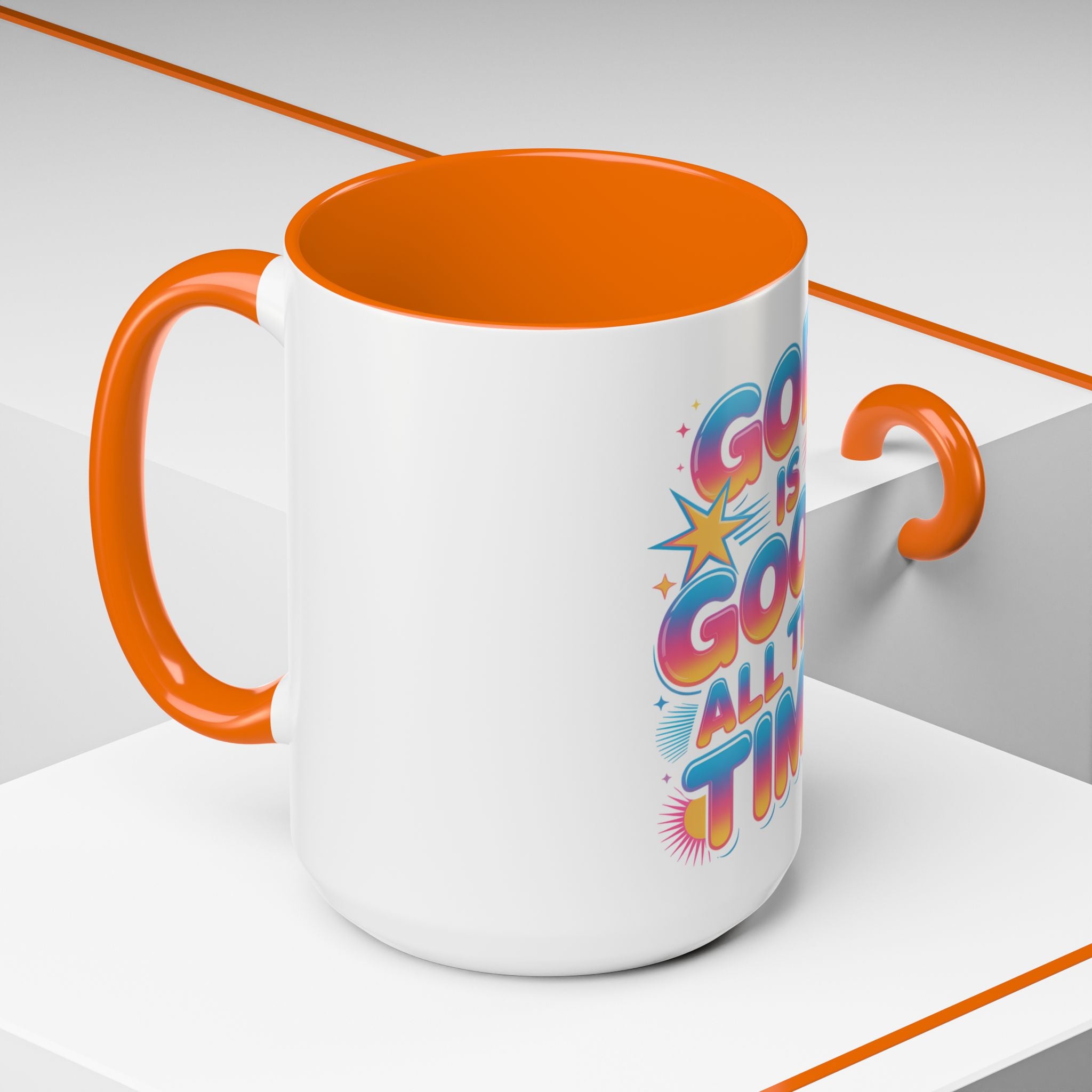 God Is Good All The Time Accent Coffee Mug — Inspirational Christian Coffee Cup (11/15oz)