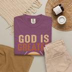 God Is Greater Mountain T-Shirt — Christian Faith Graphic Tee