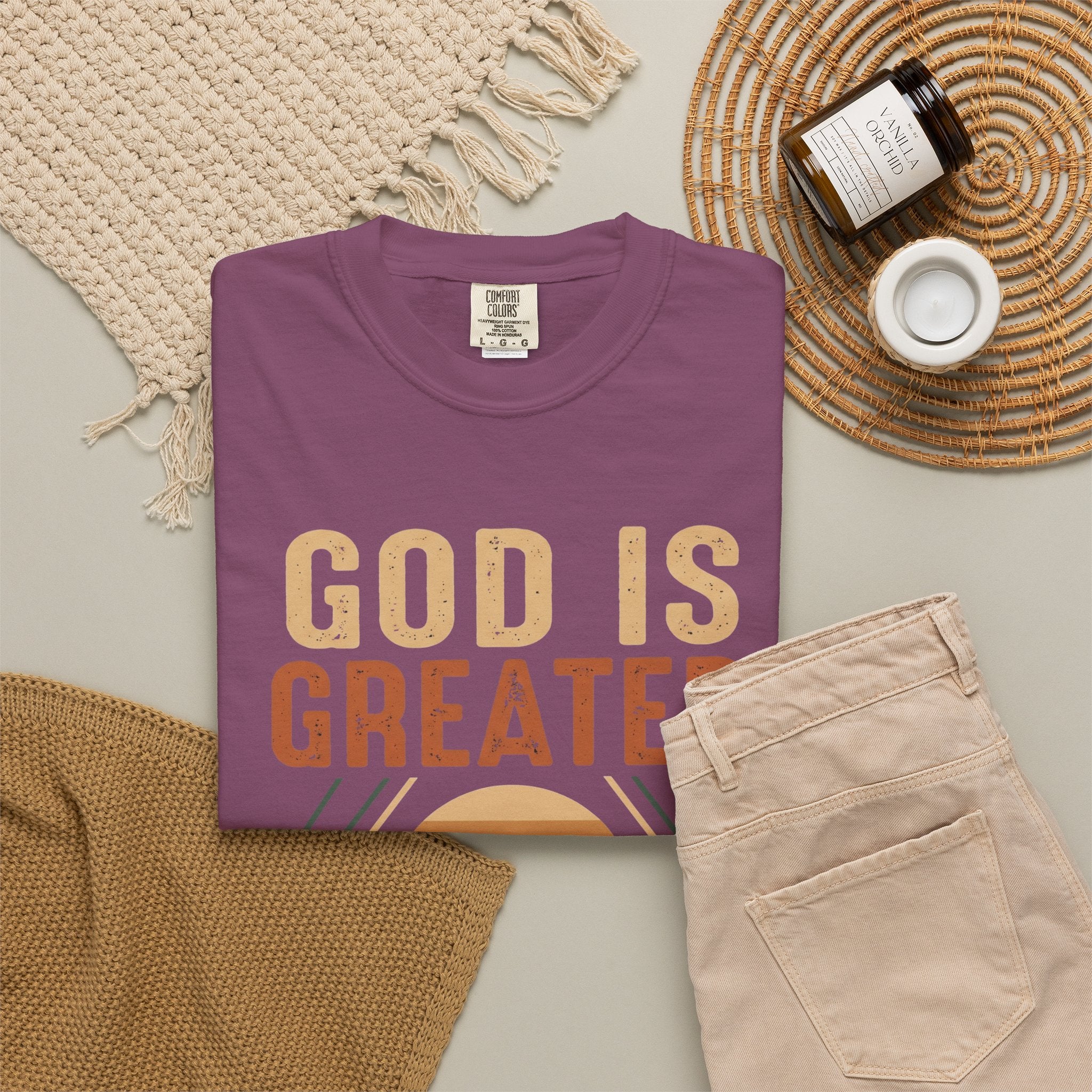 God Is Greater Mountain T-Shirt — Christian Faith Graphic Tee