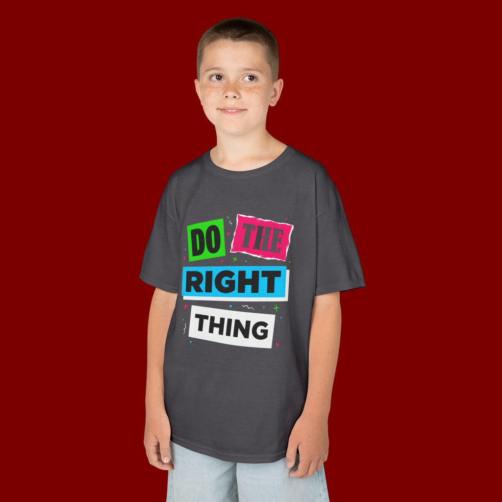 Kids Tee - "Do The Right Thing" Bold Colorblock Graphic