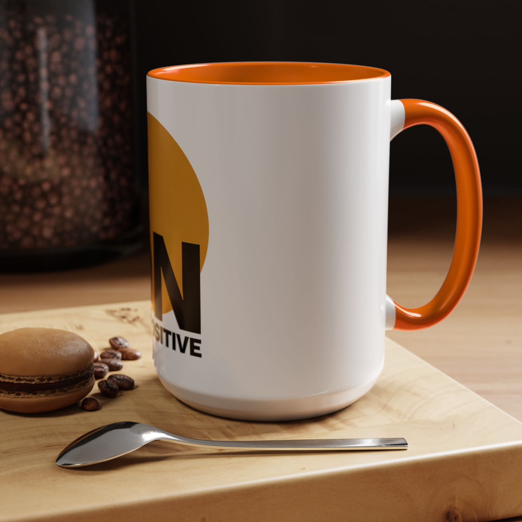 Accent Coffee Mug — "Focus On The Positive" Motivational Mug