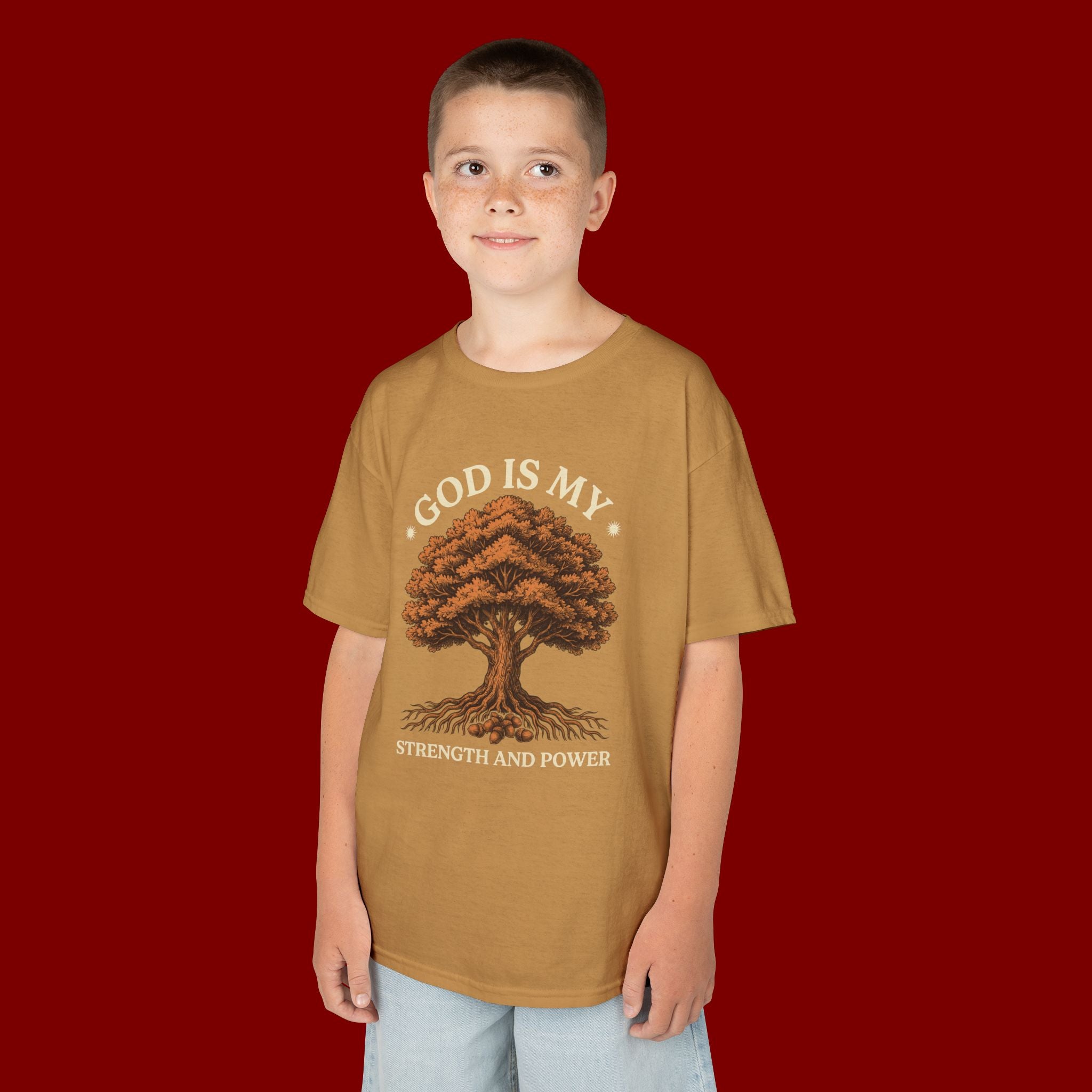 Autumn Oak Tree Kids T‑Shirt — Cozy Fall Nature Tee for Children