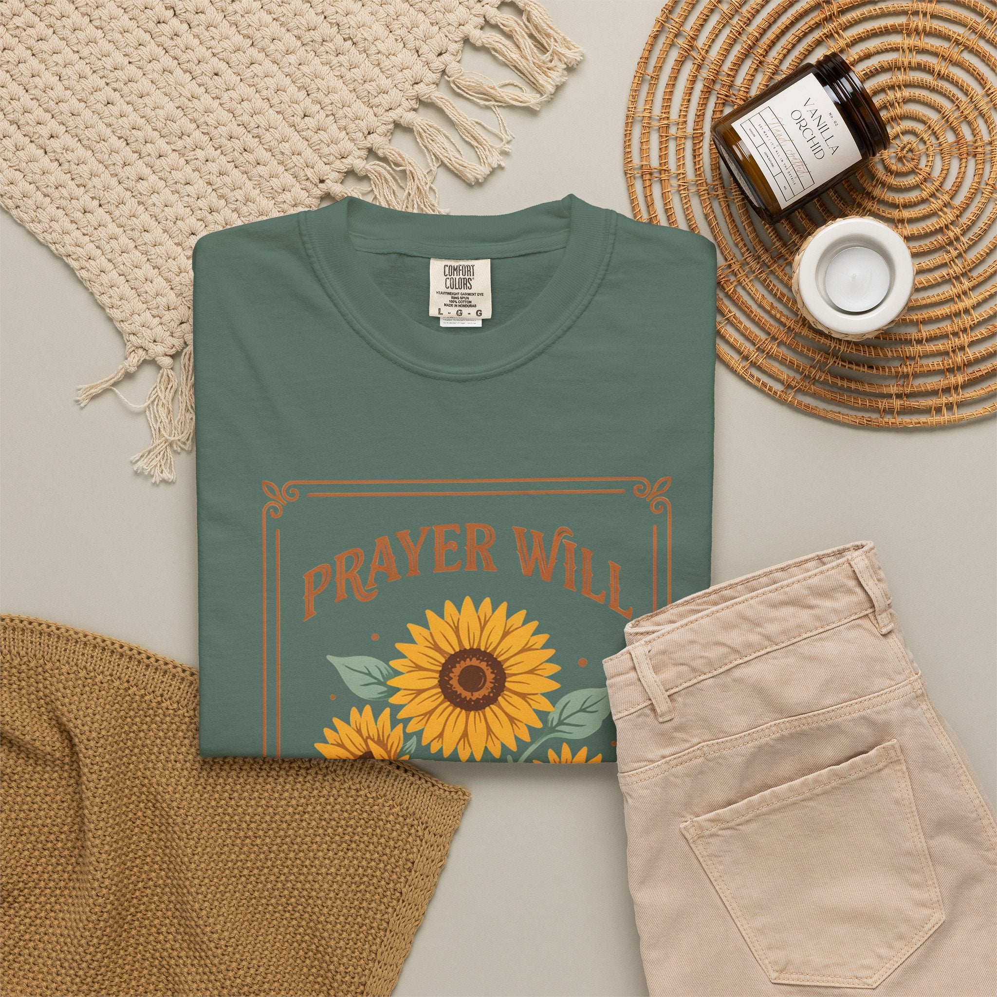 Prayer Will Change Everything T-Shirt — Sunflower Faith Graphic Tee