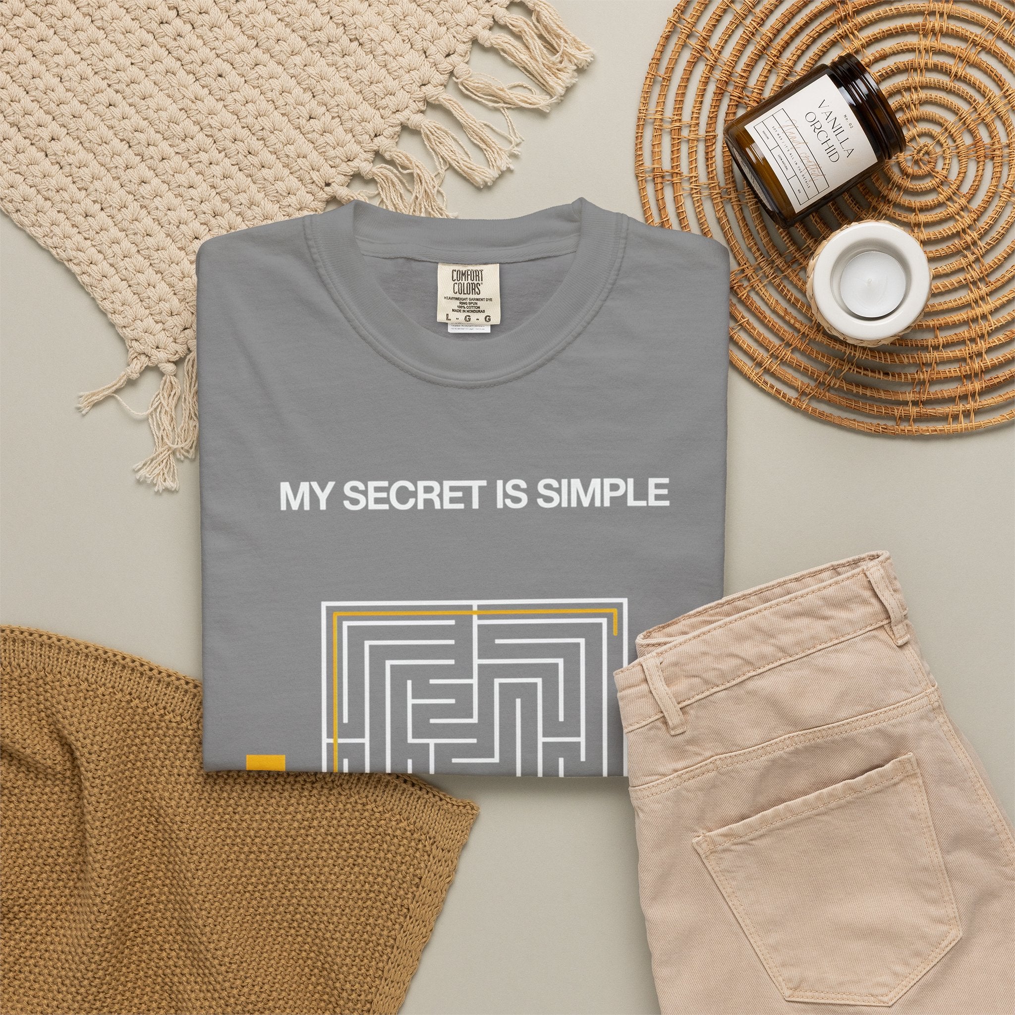 I Pray Maze T-Shirt — "My Secret Is Simple" Christian Faith Tee