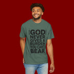 Christian Inspirational T-Shirt — "God Never Gives a Burden You Can't Bear" Motivational Tee