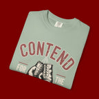 Contend for the Faith T-Shirt — Vintage Boxing Gloves Christian Tee