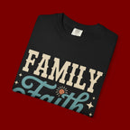 Family Faith Friends T-Shirt — Retro Christian Inspirational Tee