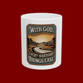 Inspirational Christian Mug - "With God Every Hardship Brings Ease" Scenic Faith Coffee Cup (11oz/15oz)