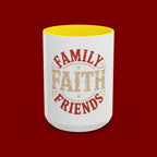 Faith Family Friends Accent Coffee Mug – Inspirational Religious Gift (11/15oz)