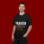 Prayer T-Shirt — Faith Arrow Graphic Tee ("Prayer: The Most Powerful Weapon")