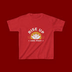 Kids T-Shirt - "Rise Up and Pray" Inspirational Christian Tee for Children
