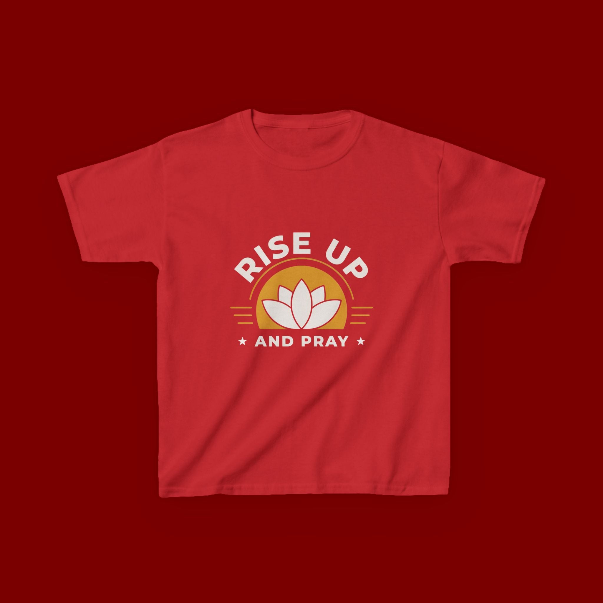 Kids T-Shirt - "Rise Up and Pray" Inspirational Christian Tee for Children