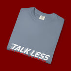 Work More Graphic T-Shirt — Bold Red Minimalist Slogan Tee