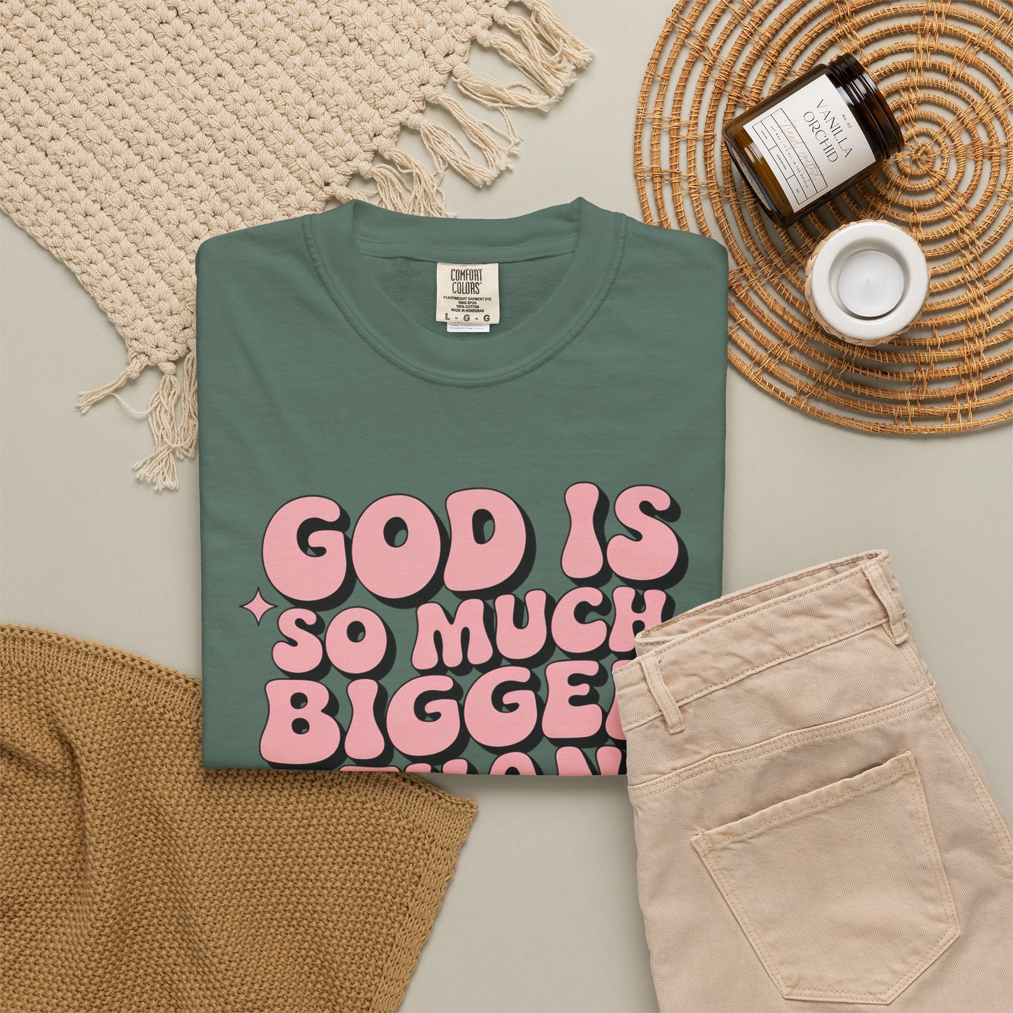 God Is So Much Bigger Tee — Retro Faith Graphic T-Shirt